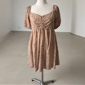 Floral Tan Dress